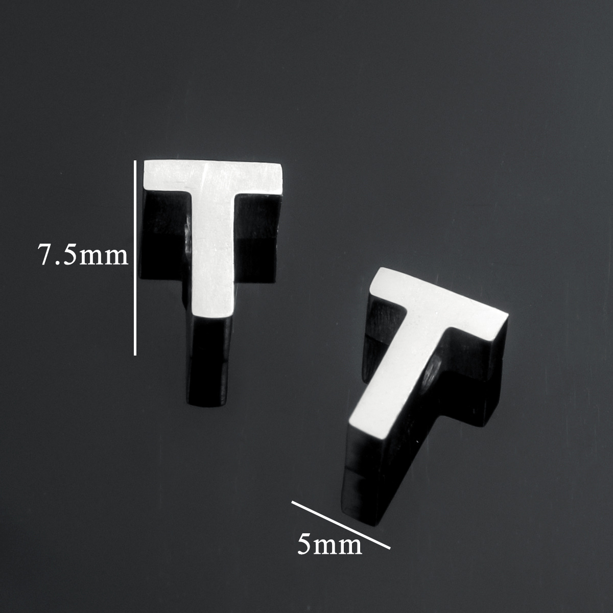 Silver color / 1 Piece Simple Casual Style Letter T Shape Stainless Steel Unisex Pendant Picture20